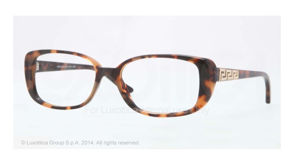 Versace VE3178BA Progressive Prescription Eyeglasses 944-53 - Dark Havana Frame