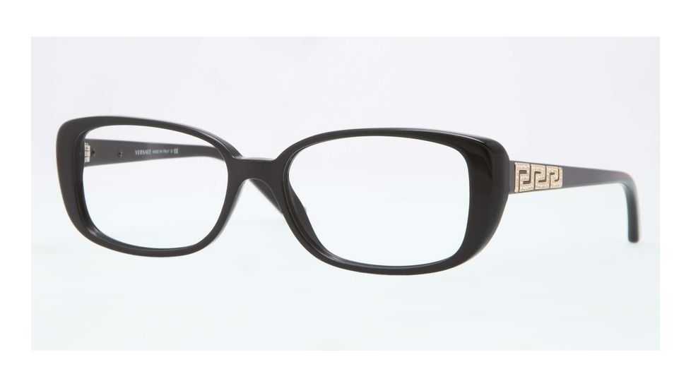 Versace VE3178BA Progressive Prescription Eyeglasses GB1-53 - Shiny Black Frame