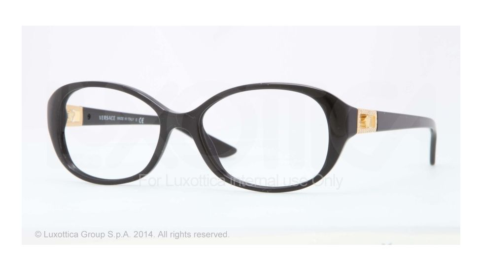 Versace VE3179BA Eyeglass Frames GB1-54 - Shiny Black Frame