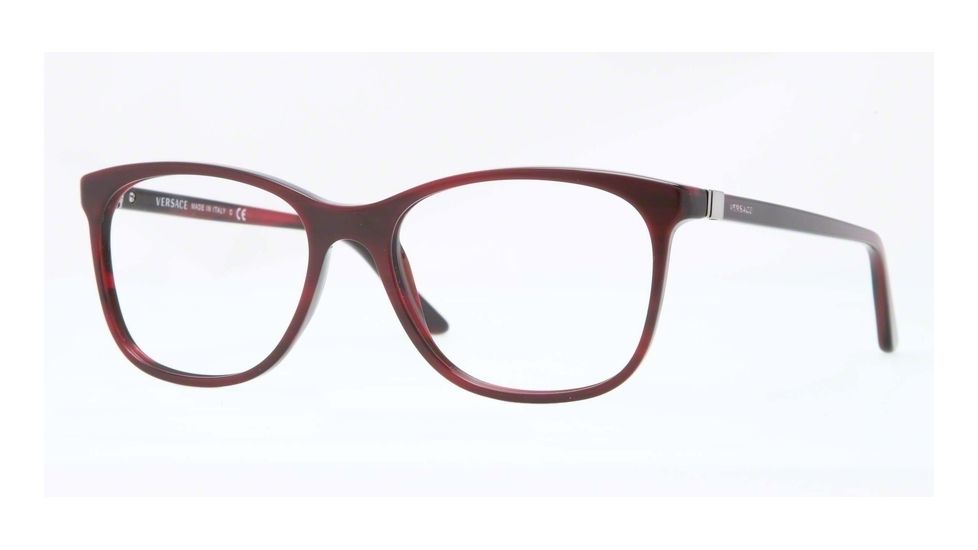 Versace VE3187 Single Vision Prescription Eyeglasses 5045-53 - Red Striped Black Frame