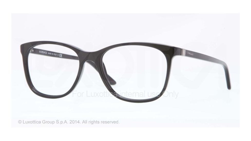 Versace VE3187 Single Vision Prescription Eyeglasses GB1-53 - Black Frame