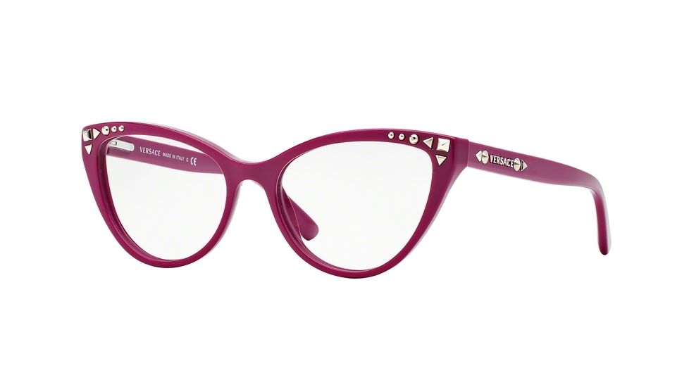 Versace VE3191 Single Vision Prescription Eyeglasses 5067-52 - Cyclamen Frame