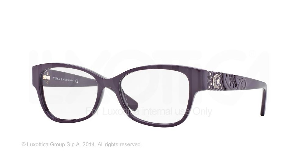 Versace VE3196 Single Vision Prescription Eyeglasses 5066-54 - Violet Frame