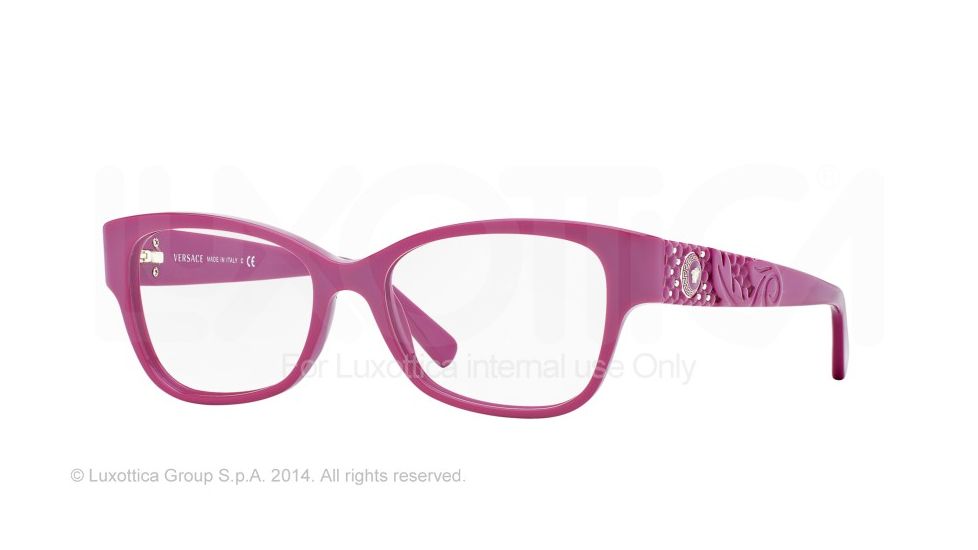 Versace VE3196 Single Vision Prescription Eyeglasses 5067-52 - Fuxia Frame