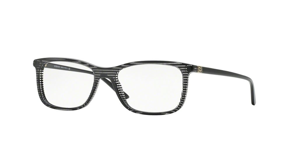 Versace VE3197 Progressive Prescription Eyeglasses 5101-53 - Black Rule Frame