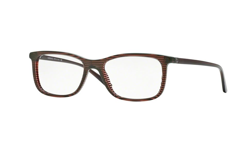 Versace VE3197 Progressive Prescription Eyeglasses 5102-53 - Brown Rule Frame