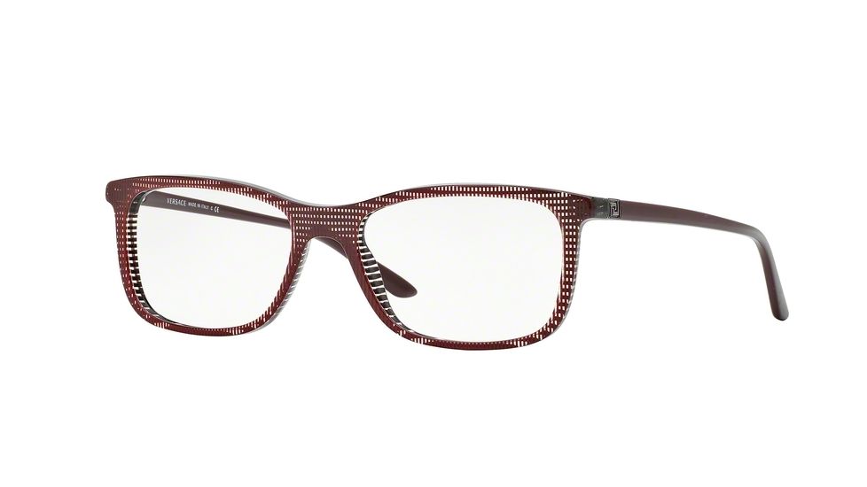 Versace VE3197 Progressive Prescription Eyeglasses 5103-53 - Bordeaux Rule Frame