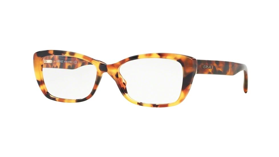 Versace VE3201 Single Vision Prescription Eyeglasses 5119-52 - Havana Frame