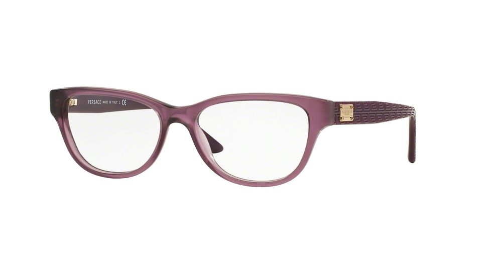 Versace VE3204A Progressive Prescription Eyeglasses 5029-53 - Mattte Transparent Violet Frame