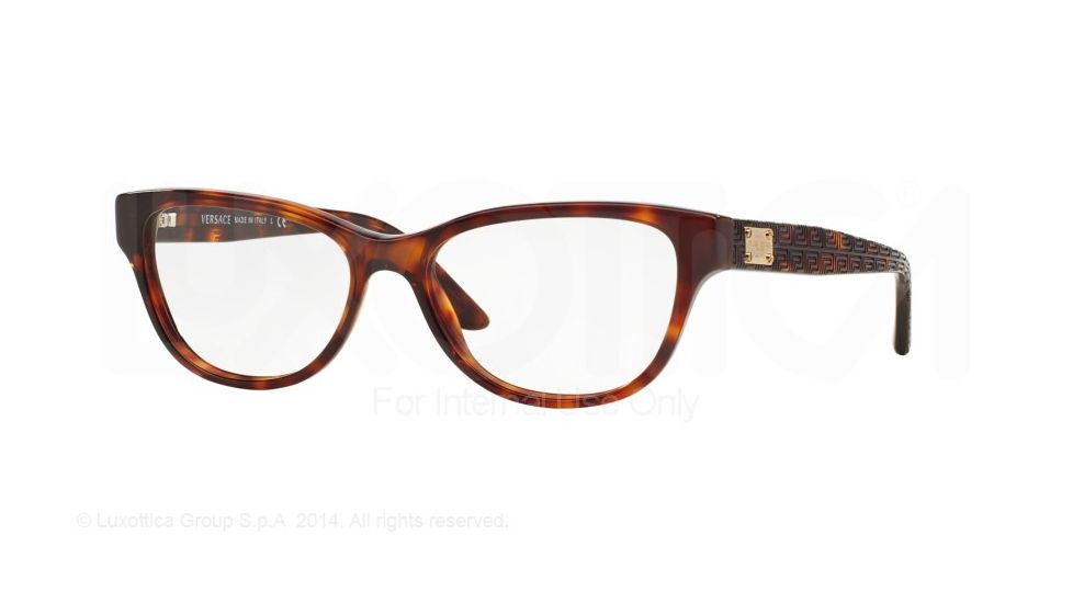 Versace VE3204A Progressive Prescription Eyeglasses 879-53 - Havana Frame