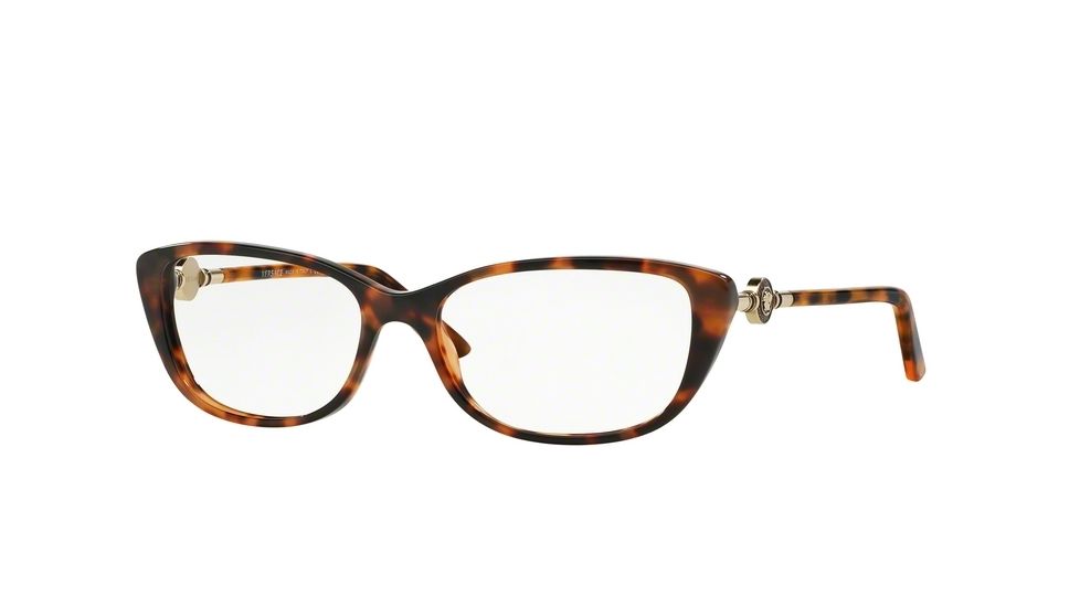 Versace VE3206A Single Vision Prescription Eyeglasses 944-54 - Havana Frame