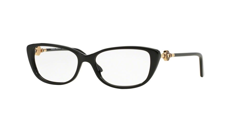 Versace VE3206A Single Vision Prescription Eyeglasses GB1-54 - Black Frame