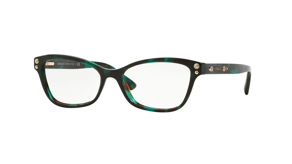 Versace VE3208 Bifocal Prescription Eyeglasses 5076-54 - Green Havana Frame
