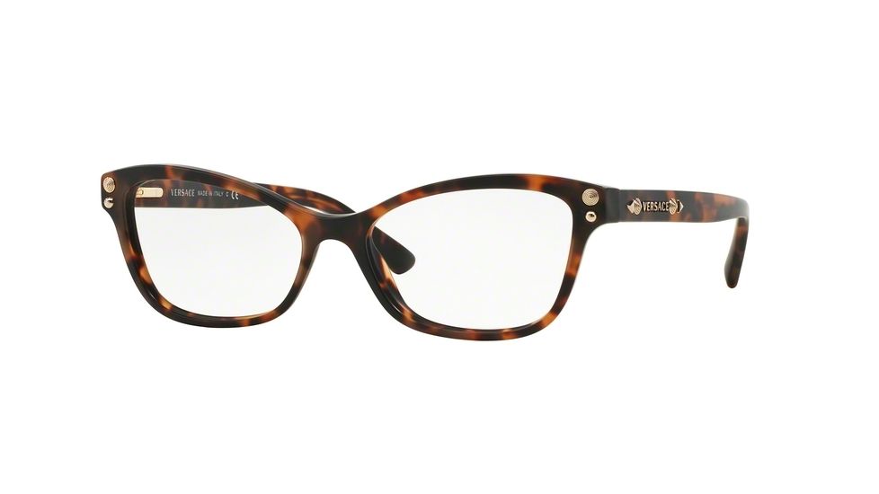 Versace VE3208A Eyeglass Frames 5133-54 - Matte Havana Frame