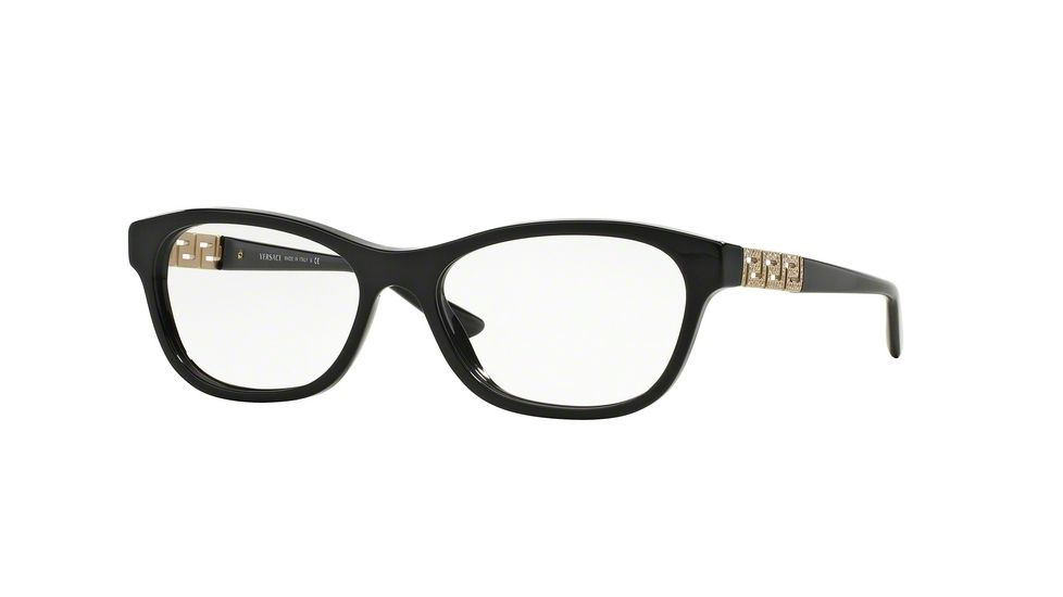 Versace VE3212BA Progressive Prescription Eyeglasses GB1-54 - Black Frame