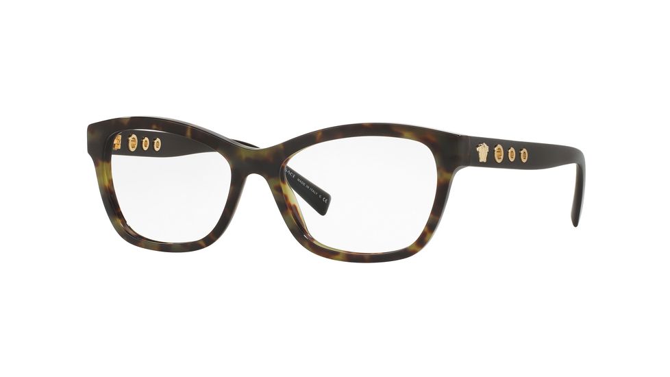 Versace VE3225A Bifocal Prescription Eyeglasses 5183-54 - Avana Military Frame