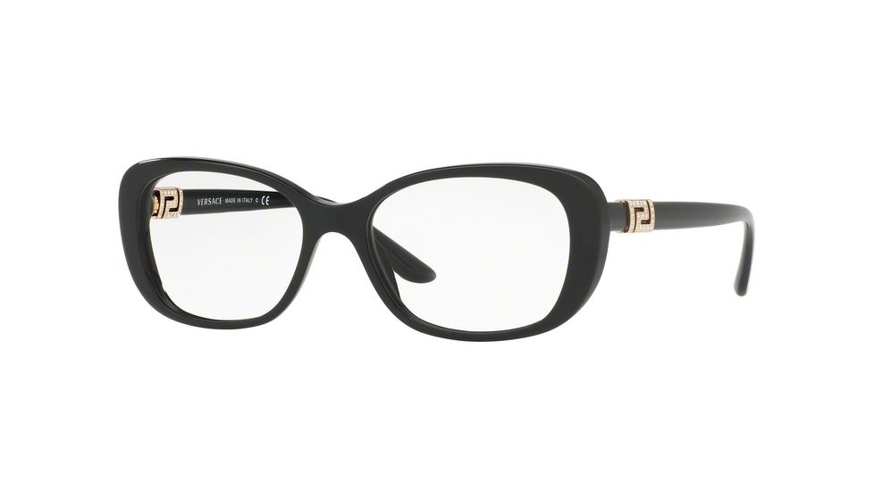 Versace VE3234BA Progressive Prescription Eyeglasses GB1-53 - Black Frame