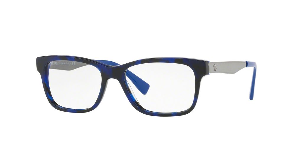 Versace VE3245 Eyeglass Frames 5237-53 - Blue Havana/electric Blue Frame