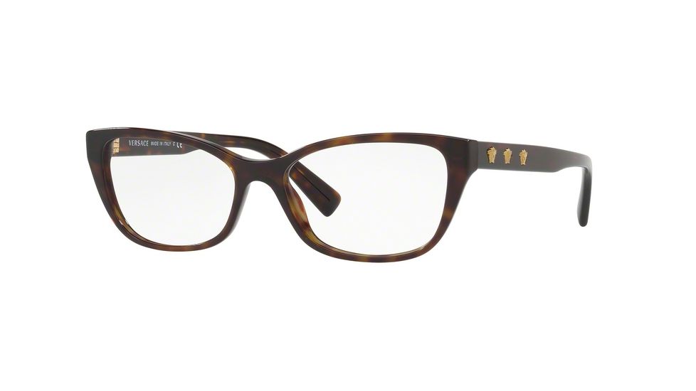 Versace VE3249 Eyeglass Frames 108-52 - Dark Havana Frame