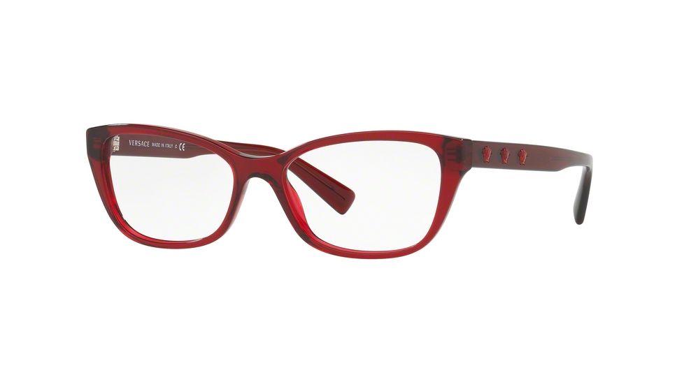 Versace VE3249 Eyeglass Frames 388-54 - Transparent / Red Frame