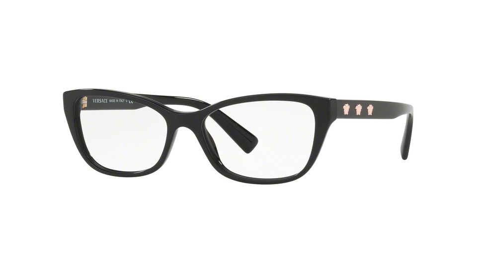 Versace VE3249 Eyeglass Frames GB1-52 - Black Frame