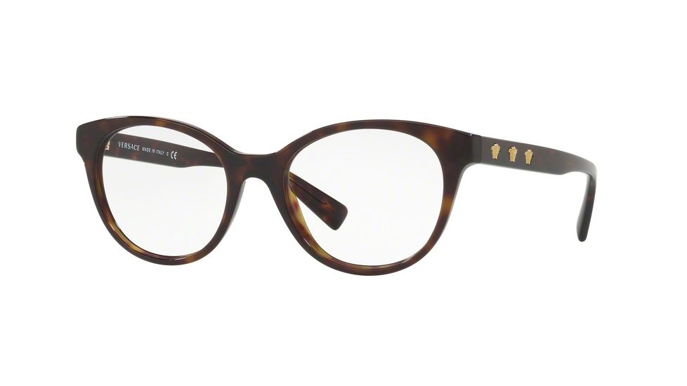 Versace VE3250 Bifocal Prescription Eyeglasses 108-54 - Dark Havana Frame