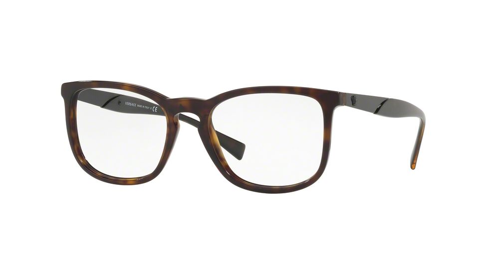 Versace VE3252A Single Vision Prescription Eyeglasses 108-54 - Dark Havana Frame