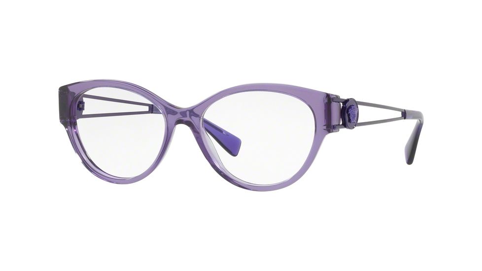 Versace VE3254 Progressive Prescription Eyeglasses 5160-52 - Transparent Violet Frame