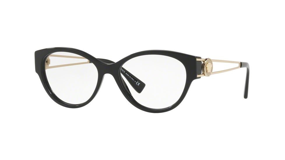 Versace VE3254A Progressive Prescription Eyeglasses GB1-54 - Black Frame