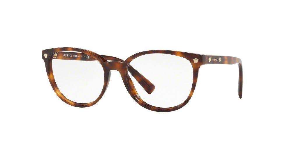 Versace VE3256 Prescription Eyeglasses, 52mm, Havana, VE3256-5264-52-SV