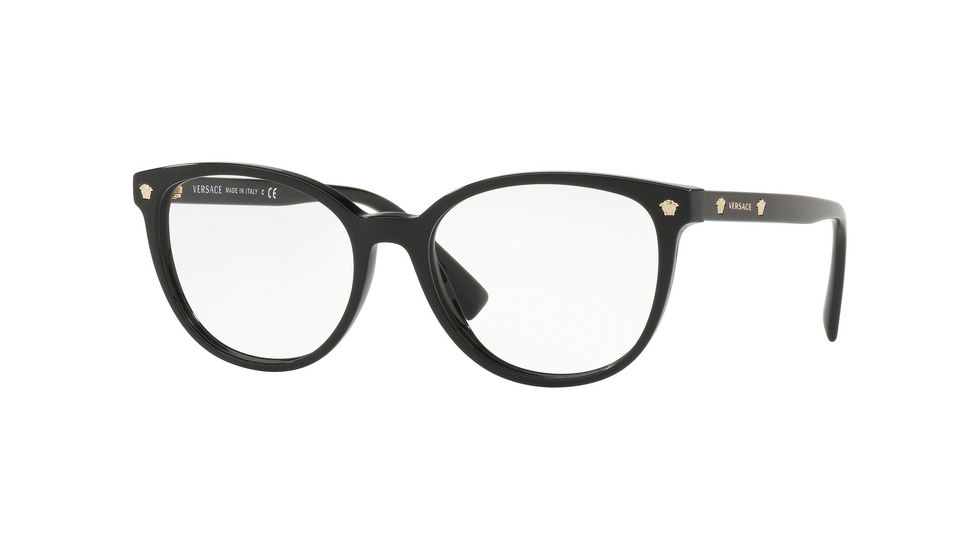 Versace VE3256 Prescription Eyeglasses, 54mm, Black, VE3256-GB1-54-SV
