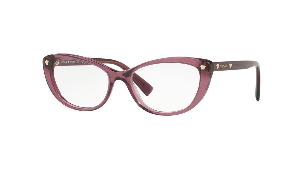 Versace VE3258 Prescription Eyeglasses, 53mm, Transparent Violet, VE3258-5268-53-SV