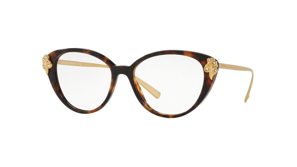 Versace VE3262B Eyeglass Frames 5267-52 - Havana Frame