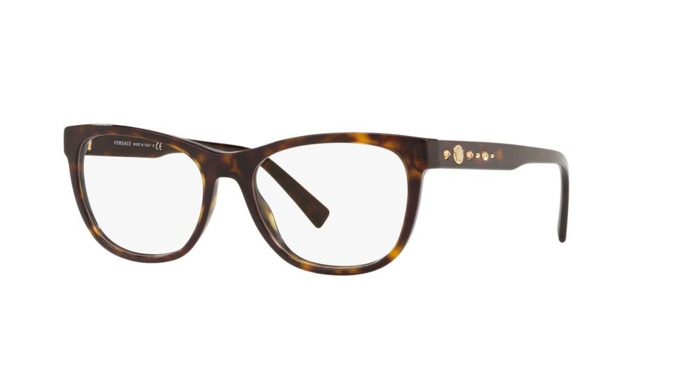Versace VE3263BA Prescription Eyeglasses, 54mm, Dark Havana, VE3263BA-108-54-SV