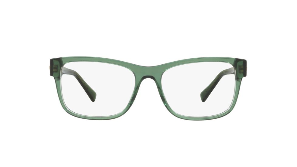 Versace VE3266 Progressive Prescription Eyeglasses, 53mm, Transparent Green, VE3266-5144-53-PRO
