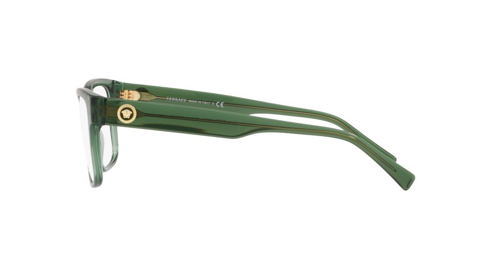 Versace VE3266 Progressive Prescription Eyeglasses, 53mm, Transparent Green, VE3266-5144-53-PRO