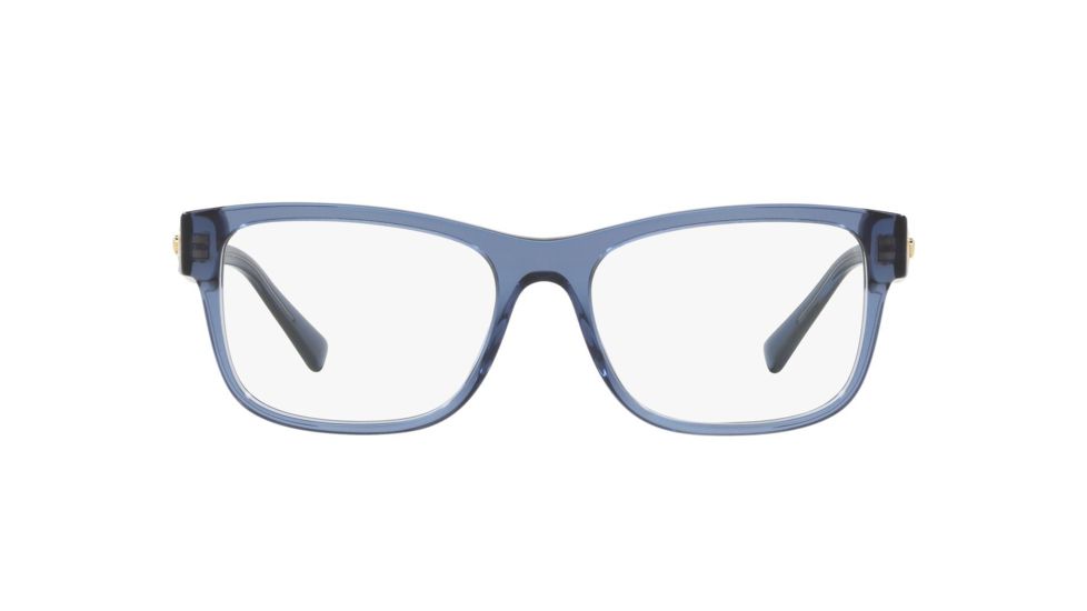 Versace VE3266 Progressive Prescription Eyeglasses, 53mm, Transparent Blue, VE3266-5292-53-PRO