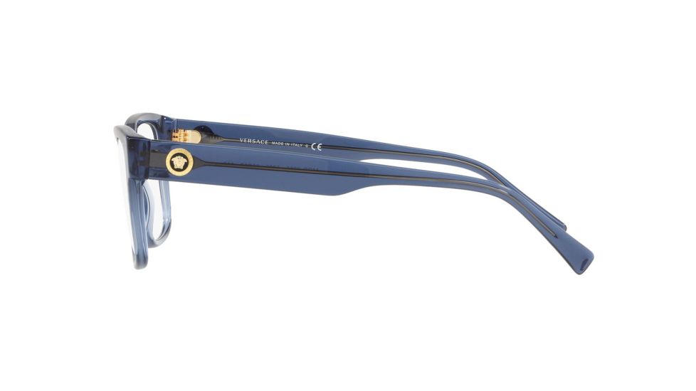 Versace VE3266 Progressive Prescription Eyeglasses, 53mm, Transparent Blue, VE3266-5292-53-PRO
