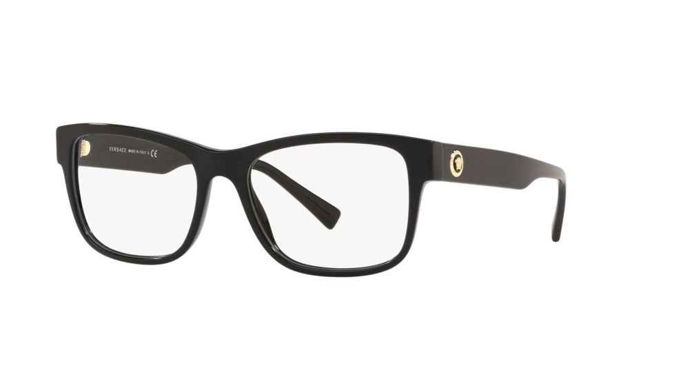Versace VE3266 Progressive Prescription Eyeglasses, 53mm, Black, VE3266-GB1-53-PRO