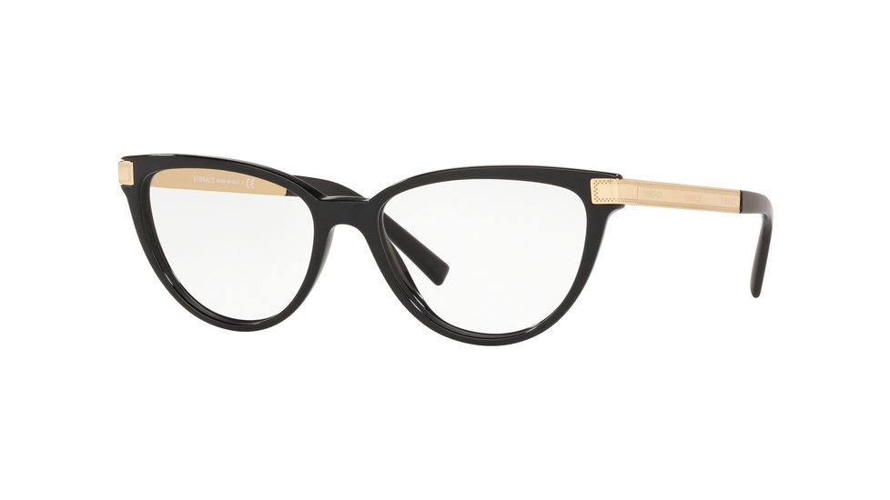 Versace VE3271A Progressive Prescription Eyeglasses, 54mm, Black, VE3271A-GB1-54-PRO