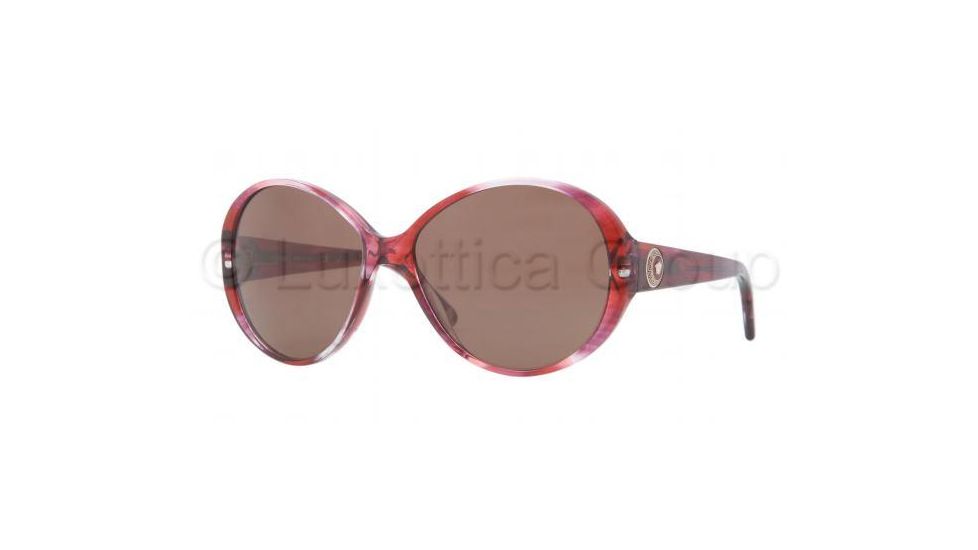 Versace VE4239 Sunglasses 927/73-5815 - Striped Pink Frame, Brown Lenses
