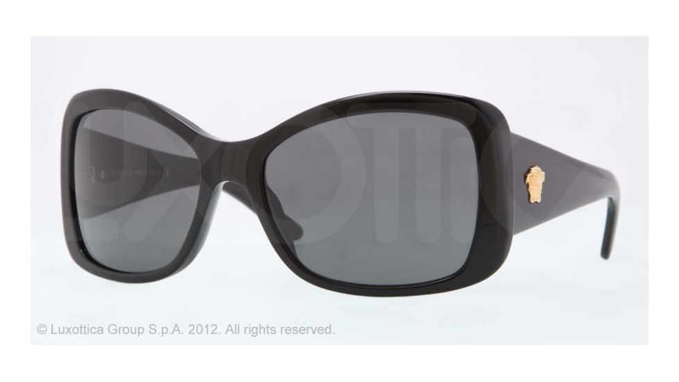 Versace VE4247 Single Vision Prescription Sunglasses VE4247-GB1-87-59 - Lens Diameter 59 mm, Frame Color Shiny Black