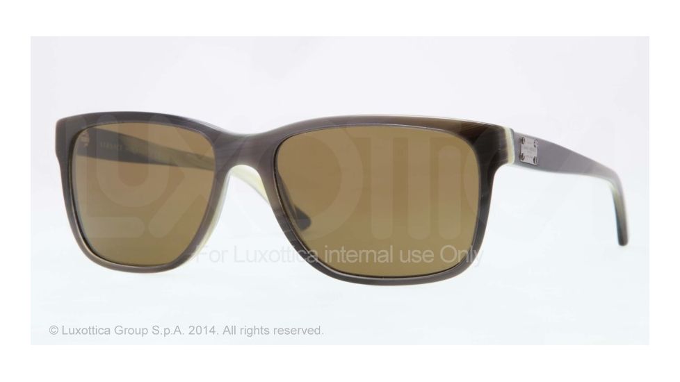 Versace VE4249A Progressive Prescription Sunglasses VE4249A-504873-58 - Lens Diameter 58 mm, Frame Color Horn White/Black/Green
