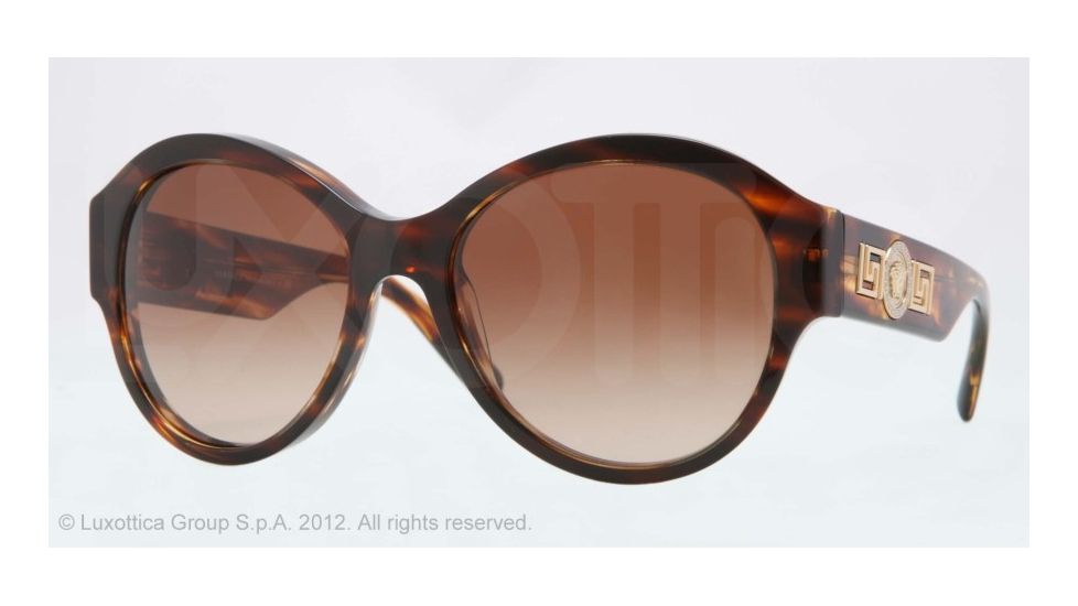 Versace VE4254 Progressive Prescription Sunglasses VE4254-502513-57 - Lens Diameter 57 mm, Frame Color Striped Havana