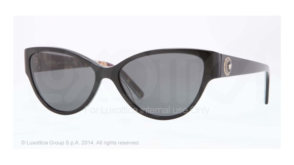 Versace VE4263 Single Vision Prescription Sunglasses VE4263-508287-57 - Lens Diameter 57 mm, Frame Color Black/baroque
