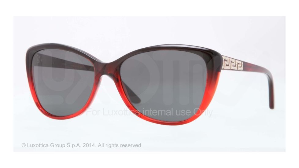 Versace VE4264B Progressive Prescription Sunglasses VE4264B-507587-57 - Lens Diameter 57 mm, Frame Color Dark Red/red Transp