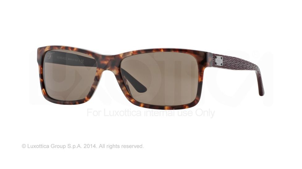 Versace VE4274 Single Vision Prescription Sunglasses VE4274-511073-58 - Lens Diameter 58 mm, Frame Color Havana Hazelnut Bord