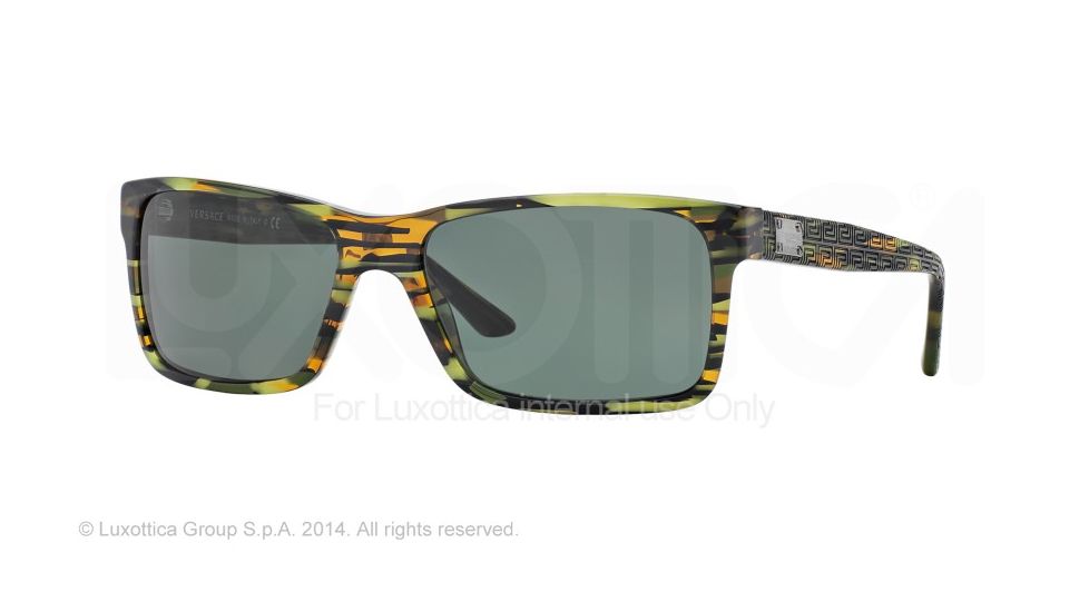 Versace VE4274 Single Vision Prescription Sunglasses VE4274-811-71-58 - Lens Diameter 58 mm, Frame Color Striped Green