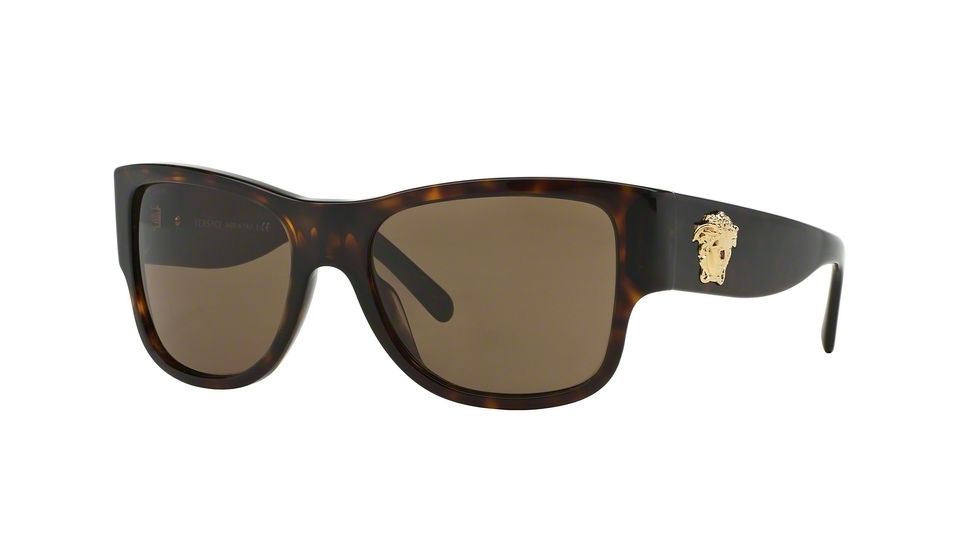 Versace VE4275 Single Vision Prescription Sunglasses VE4275-108-73-56 - Lens Diameter 56 mm, Frame Color Havana