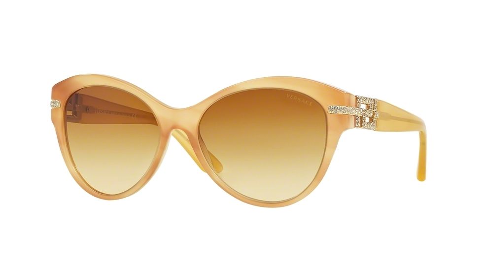 Versace VE4283B Progressive Prescription Sunglasses VE4283B-640-2L-57 - Lens Diameter 57 mm, Frame Color Striped Honey